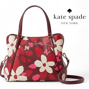 Kate Spade NY Jackson Forest Floral Triple Compartment Satchel Pink MSRP $379